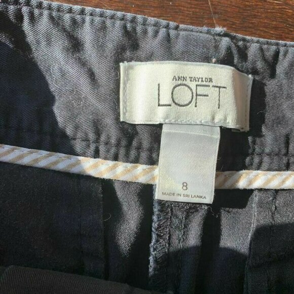 - Ann Taylor Loft Womens Black Shorts 8 Cotton Belt Loops Front & Back Poc… - Picture 3 of 4